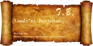 Tamási Bertalan névjegykártya